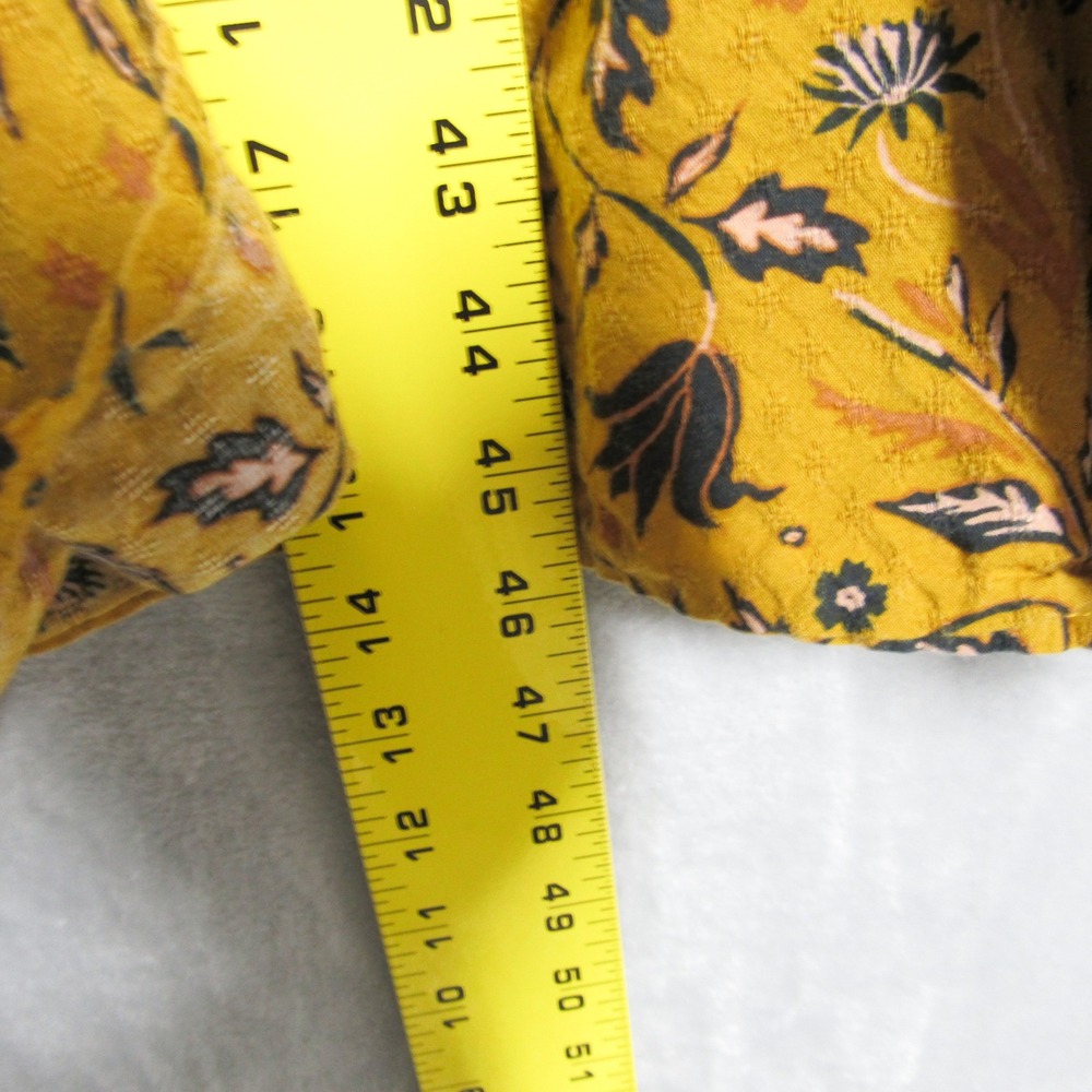 Universal Thread Mustard Yellow Floral Boho Midi Dress XXL Long Sleeve Cotton - Picture 11 of 14